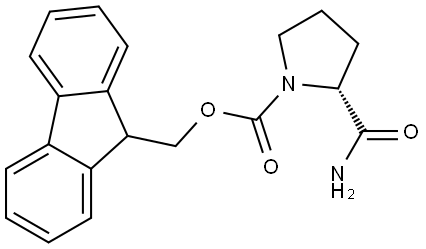 (R)-(9H-芴-9-基)甲基 2-胺甲酰基吡咯烷-1-甲酸酯 结构式