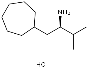 (R)-1-cycloheptyl-3-methylbutan-2-amine hydrochloride,2209075-23-8,结构式