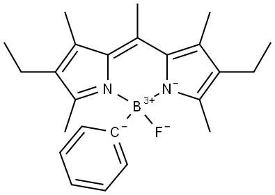 Boron, [4-ethyl-2-[(4-ethyl-3,5-dimethyl-2H-pyrrol-2-ylidene-κN)methyl]-3,5-dimethyl-1H-pyrrolato-κN]fluorophenyl-, (T-4)- (9CI) Structure