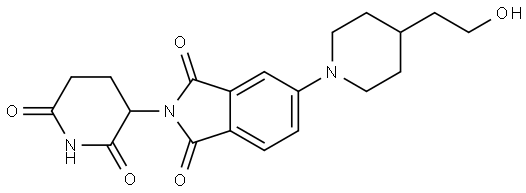 2-(2,6-dioxopiperidin-3-yl)-5-(4-(2-hydroxyethyl)piperidin-1-yl)isoindoline-1,3-dione 化学構造式