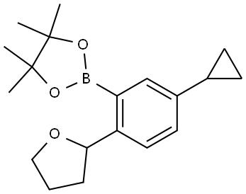 2-(5-cyclopropyl-2-(tetrahydrofuran-2-yl)phenyl)-4,4,5,5-tetramethyl-1,3,2-dioxaborolane,2222996-98-5,结构式