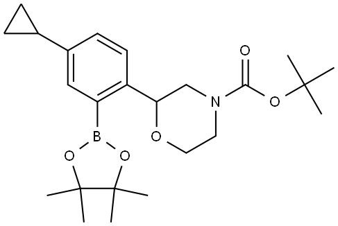 tert-butyl 2-(4-cyclopropyl-2-(4,4,5,5-tetramethyl-1,3,2-dioxaborolan-2-yl)phenyl)morpholine-4-carboxylate Structure