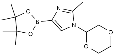 1-(1,4-dioxan-2-yl)-2-methyl-4-(4,4,5,5-tetramethyl-1,3,2-dioxaborolan-2-yl)-1H-imidazole|
