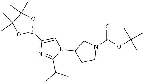 1-(N-Boc-Pyrrolidin-3-yl)-2-(iso-propyl)-1H-imidazole-4-boronic acid pinacol ester Structure