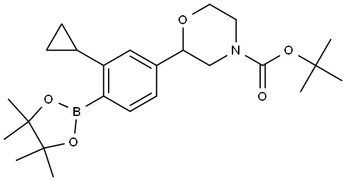 tert-butyl 2-(3-cyclopropyl-4-(4,4,5,5-tetramethyl-1,3,2-dioxaborolan-2-yl)phenyl)morpholine-4-carboxylate 结构式