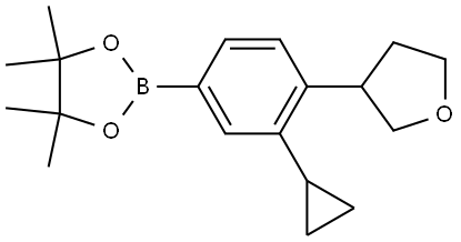 2-(3-cyclopropyl-4-(tetrahydrofuran-3-yl)phenyl)-4,4,5,5-tetramethyl-1,3,2-dioxaborolane Structure