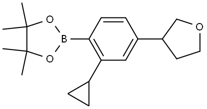 2-(2-cyclopropyl-4-(tetrahydrofuran-3-yl)phenyl)-4,4,5,5-tetramethyl-1,3,2-dioxaborolane Structure