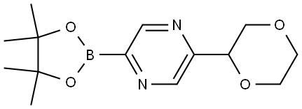 2-(1,4-dioxan-2-yl)-5-(4,4,5,5-tetramethyl-1,3,2-dioxaborolan-2-yl)pyrazine,2223006-13-9,结构式