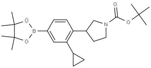 tert-butyl 3-(2-cyclopropyl-4-(4,4,5,5-tetramethyl-1,3,2-dioxaborolan-2-yl)phenyl)pyrrolidine-1-carboxylate Structure