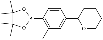 4-(Oxan-2-yl)-2-methylphenylboronic acid pinacol ester 化学構造式