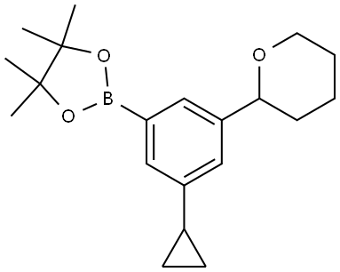2-(3-cyclopropyl-5-(tetrahydro-2H-pyran-2-yl)phenyl)-4,4,5,5-tetramethyl-1,3,2-dioxaborolane|