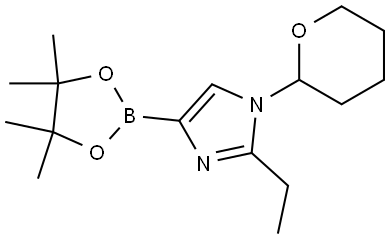 1-(Oxan-2-yl)-2-ethyl-1H-imidazole-4-boronic acid pinacol ester,2223009-55-8,结构式