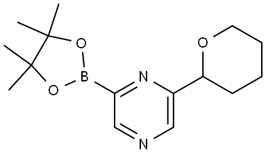 2-(tetrahydro-2H-pyran-2-yl)-6-(4,4,5,5-tetramethyl-1,3,2-dioxaborolan-2-yl)pyrazine Struktur