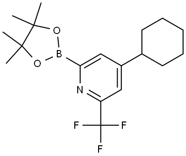 4-Cyclohexyl-2-(4,4,5,5-tetramethyl-1,3,2-dioxaborolan-2-yl)-6-(trifluoromethyl)pyridine Struktur