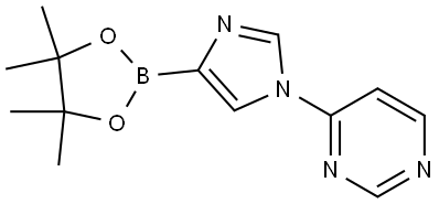 4-(4-(4,4,5,5-tetramethyl-1,3,2-dioxaborolan-2-yl)-1H-imidazol-1-yl)pyrimidine Structure