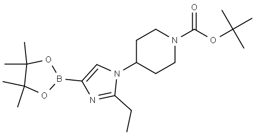 1-(N-Boc-Piperidin-4-yl)-2-ethyl-1H-imidazole-4-boronic acid pinacol ester Structure