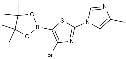 4-Bromo-2-(4-methylimidazol-1-yl)thiazole-5-boronic acid pinacol ester Structure