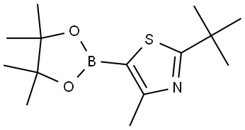 4-Methyl-2-tert-butylthiazole-5-boronic acid pinacol ester,2223030-54-2,结构式