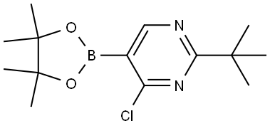 Pyrimidine, 4-chloro-2-(1,1-dimethylethyl)-5-(4,4,5,5-tetramethyl-1,3,2-dioxaborolan-2-yl)- Structure