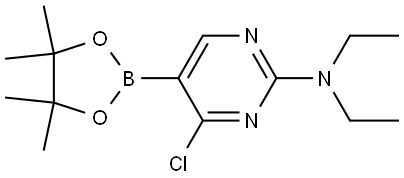 4-Chloro-2-(diethylamino)pyrimidine-5-boronic acid pinacol ester Structure