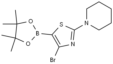 4-Bromo-2-(piperidino)thiazole-5-boronic acid pinacol ester 结构式