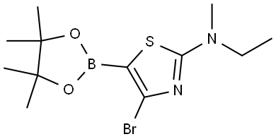 4-Bromo-2-(methylethylamino)thiazole-5-boronic acid pinacol ester Struktur