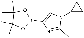 1H-Imidazole, 1-cyclopropyl-2-methyl-4-(4,4,5,5-tetramethyl-1,3,2-dioxaborolan-2-yl)- Structure