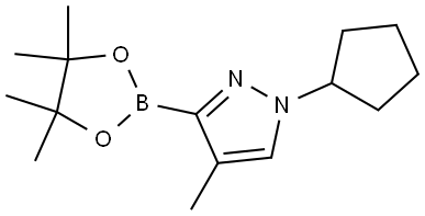 4-Methyl-1-cyclopentyl-1H-pyrazole-3-boronic acid pinacol ester,2223045-77-8,结构式