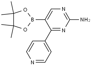 2-Amino-4-(pyridin-4-yl)pyrimidine-5-boronic acid pinacol ester 化学構造式