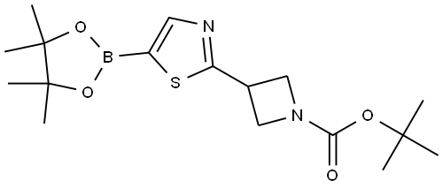 tert-butyl 3-(5-(4,4,5,5-tetramethyl-1,3,2-dioxaborolan-2-yl)thiazol-2-yl)azetidine-1-carboxylate 结构式