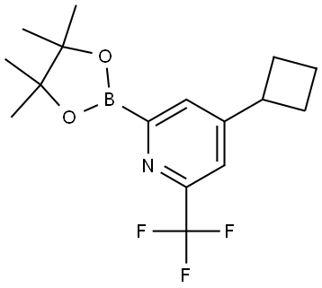 4-Cyclobutyl-2-(4,4,5,5-tetramethyl-1,3,2-dioxaborolan-2-yl)-6-(trifluoromethyl)pyridine Struktur