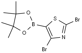 2,4-Dibromothiazole-5-boronic acid pinacol ester 结构式