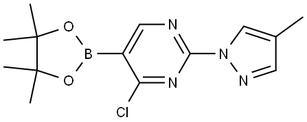 4-Chloro-2-(4-methyl-1H-pyrazol-1-yl)pyrimidine-5-boronic acid pinacol ester Structure