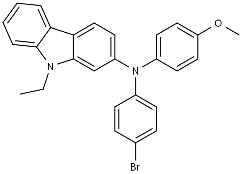 9H-Carbazol-2-amine, N-(4-bromophenyl)-9-ethyl-N-(4-methoxyphenyl)-,2226709-54-0,结构式