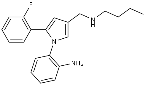 2-(4-((butylamino)methyl)-2-(2-fluorophenyl)-1H-pyrrol-1-yl)aniline Structure