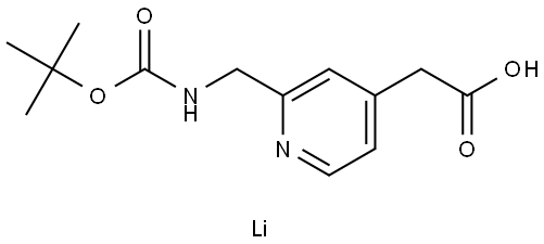 lithium(1+) ion 2-[2-({[(tert-butoxy)carbonyl]amino}methyl)pyridin-4-yl]acetate Structure