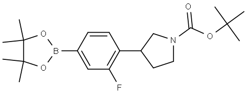 tert-butyl 3-(2-fluoro-4-(4,4,5,5-tetramethyl-1,3,2-dioxaborolan-2-yl)phenyl)pyrrolidine-1-carboxylate Struktur