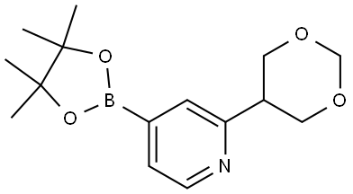 2-(1,3-dioxan-5-yl)-4-(4,4,5,5-tetramethyl-1,3,2-dioxaborolan-2-yl)pyridine Struktur