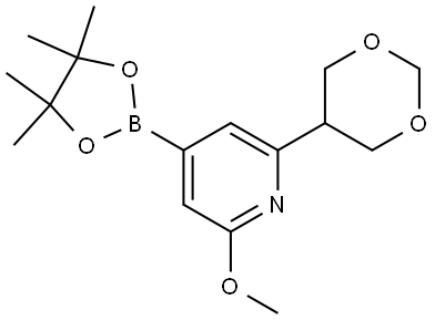 2-(1,3-dioxan-5-yl)-6-methoxy-4-(4,4,5,5-tetramethyl-1,3,2-dioxaborolan-2-yl)pyridine Structure