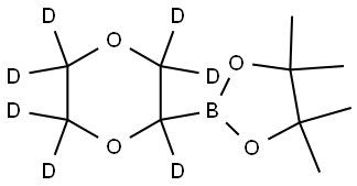 2-(1,4-dioxan-2-yl-d7)-4,4,5,5-tetramethyl-1,3,2-dioxaborolane 化学構造式