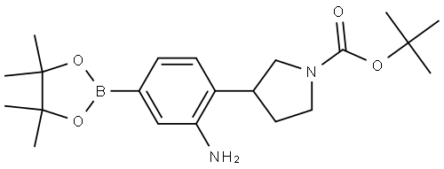 tert-butyl 3-(2-amino-4-(4,4,5,5-tetramethyl-1,3,2-dioxaborolan-2-yl)phenyl)pyrrolidine-1-carboxylate Structure