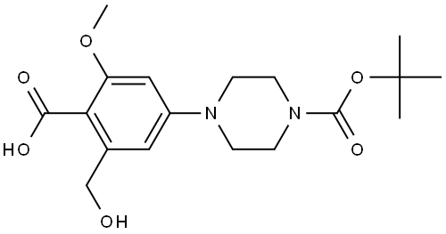 4-(4-(tert-butoxycarbonyl)piperazin-1-yl)-2-(hydroxymethyl)-6-methoxybenzoic acid Structure