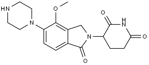 3-(4-methoxy-1-oxo-5-(piperazin-1-yl)isoindolin-2-yl)piperidine-2,6-dione Structure