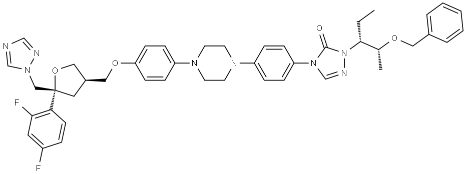 2243785-85-3 4-[4-[4-[4-[[(3R,5R)-5-(2,4-二氟苯基)四氢-5-(1H-1,2,4-三唑-1-基甲基)-3-呋喃基]甲氧基]苯基]-1-哌嗪基]苯基]-2-[(1R,2R)-1-乙基-2-苄氧基丙基]-2,4-二氢-3H-1,2,4-三唑-3-酮