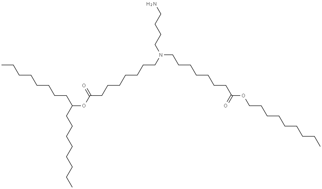 十七烷-9-基 8-((4-氨基丁基)(8-(壬氧基)-8-氧代辛基)氨基)辛酸酯 结构式