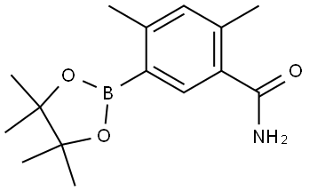 2,4-Dimethyl-5-(4,4,5,5-tetramethyl-1,3,2-dioxaborolan-2-yl)benzamide Struktur