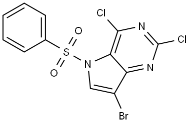 7-bromo-2,4-dichloro-5-(phenylsulfonyl)-5H-pyrrolo[3,2-d]pyrimidine Structure