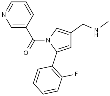 (2-(2-氟苯基)-4-((甲氨基)甲基)-1H-吡咯-1-基)(吡啶-3-基)甲酮 结构式