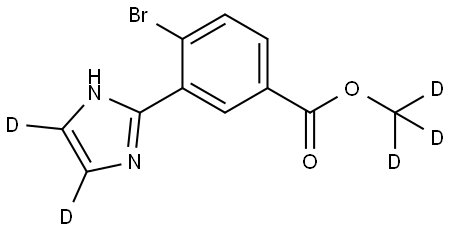 methyl-d3 4-bromo-3-(1H-imidazol-2-yl-4,5-d2)benzoate 结构式