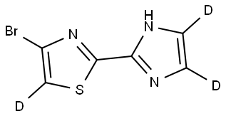 4-bromo-2-(1H-imidazol-2-yl-4,5-d2)thiazole-5-d,2256714-14-2,结构式